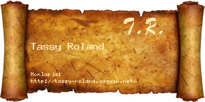 Tassy Roland névjegykártya